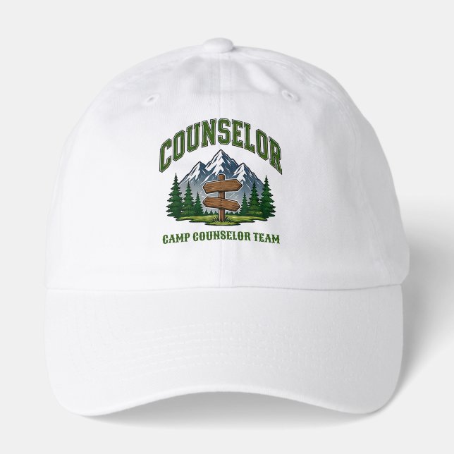 🌲 Camp Counselor Team Typography 👕 Hat (Front)
