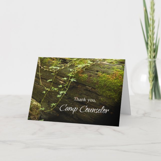 Camp Counselor Thanks Woods Outdoors Thank You Card (Front)