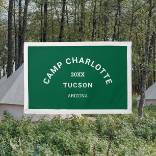Camp Crest Forest Green Camping Theme Bachelorette Pennant