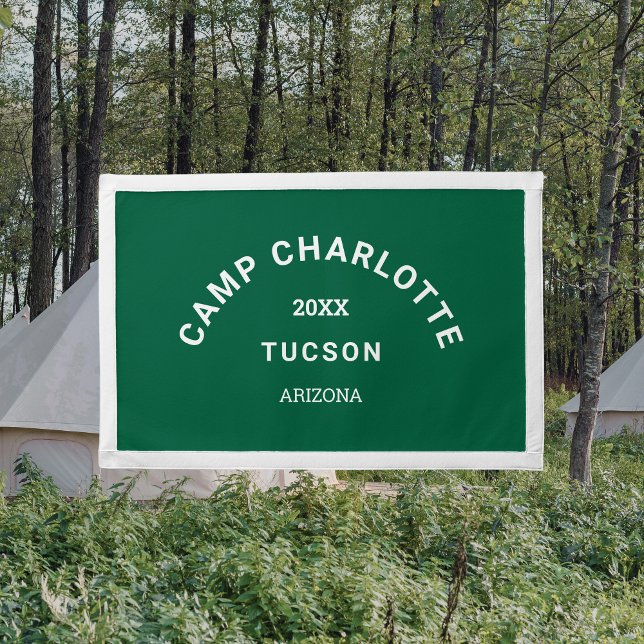 Camp Crest Forest Green Camping Theme Bachelorette Pennant (Creator Uploaded)