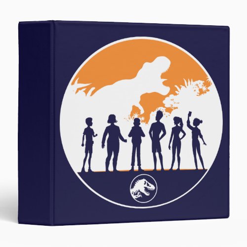 Camp Cretaceous Campers Silhouette Badge 3 Ring Binder