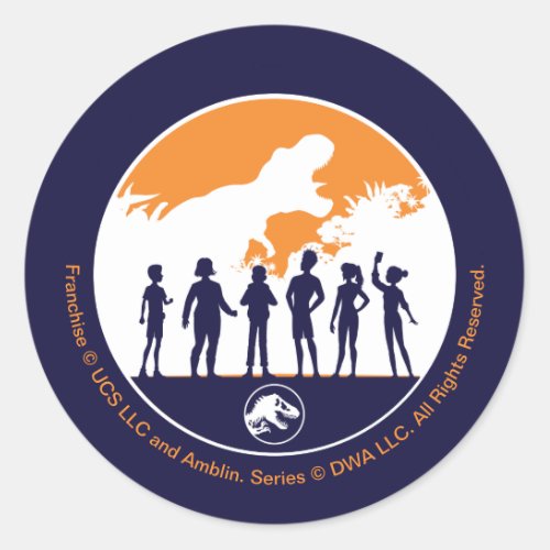Camp Cretaceous Campers Silhouette Badge Classic Round Sticker