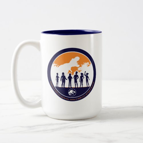 Camp Cretaceous Campers Silhouette Badge Two_Tone Coffee Mug