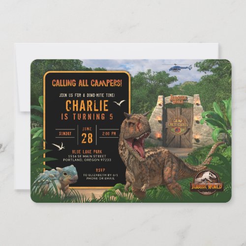 Camp Cretaceous  Dinosaur Birthday Invitation