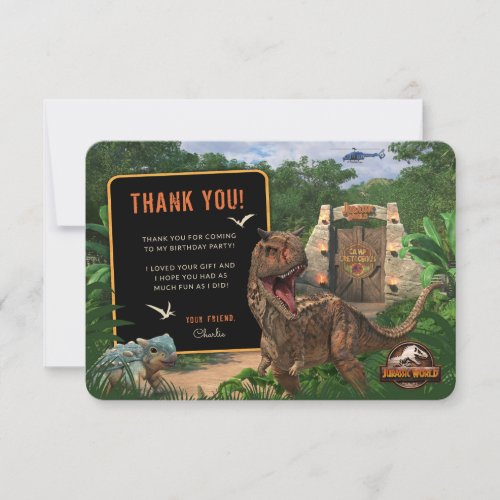 Camp Cretaceous  Dinosaur Birthday _ Thank You Invitation