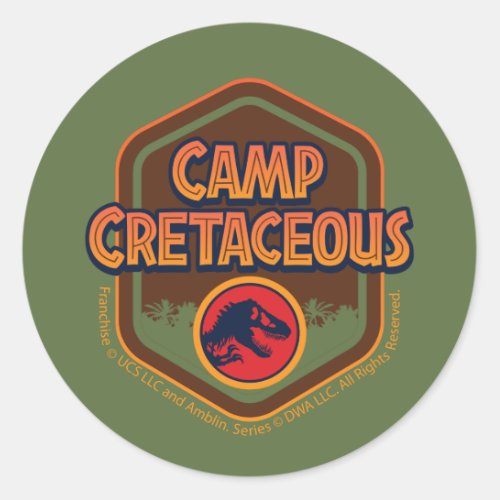 Camp Cretaceous Hexagonal Badge Classic Round Sticker