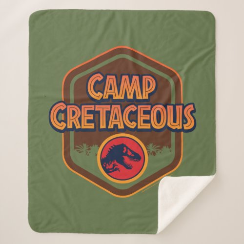Camp Cretaceous Hexagonal Badge Sherpa Blanket