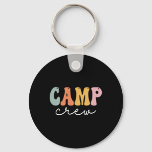 Camp Crew Retro Groovy Vintage Happy First Day Of Keychain