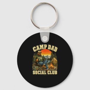 Camp dad social club vintage camping adventure keychain