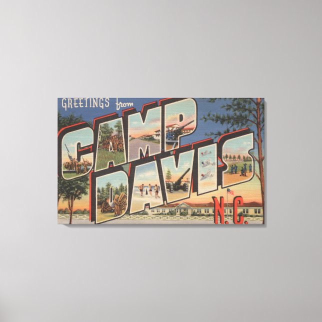 Camp Davis, North Carolina - Large Letter Scenes Canvas Print (Front)