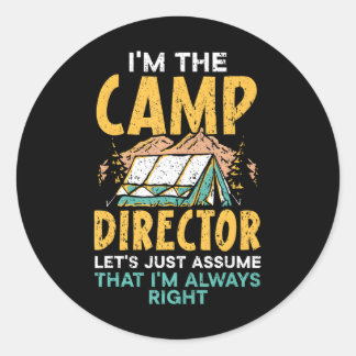 Camp Director Camping Squad Outdoor Campfire Classic Round Sticker