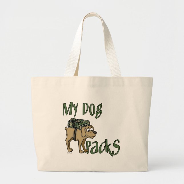 Camp Dog Large Tote Bag (Front)