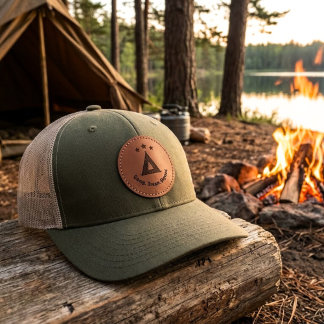 Camp Dream Repeat Leather Patch Hat