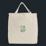 CAMP EMBROIDERED TOTE BAG<br><div class="desc">cute bag for camp</div>