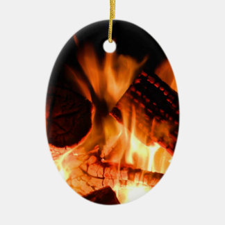 Camp Fire Ceramic Ornament