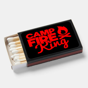 Camp Fire King Red on Blackj Matchboxes
