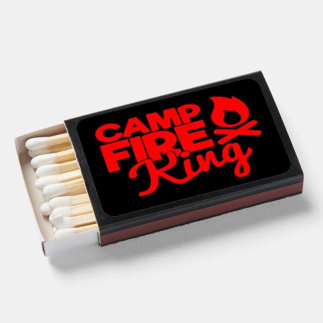 Camp Fire King Red on Blackj Matchboxes (Front Open)