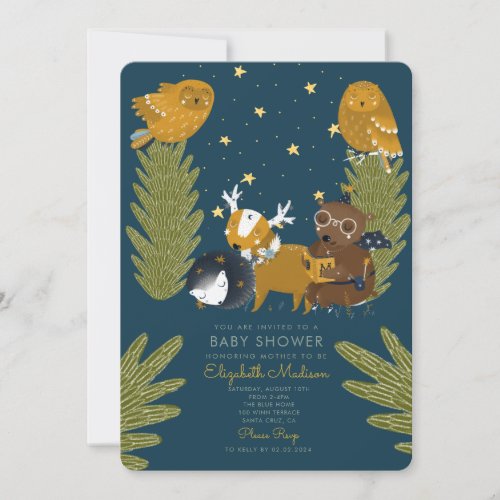 Camp Forest Animal Baby Shower Invitation