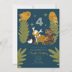 Camp Forest Animal Birthday Invitation