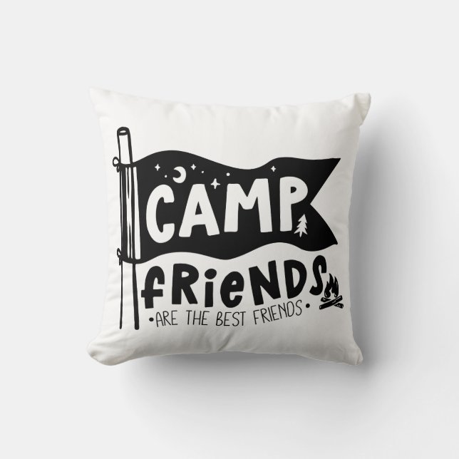 Camp Friends Are The Best Friends Throw Pillow (Front)