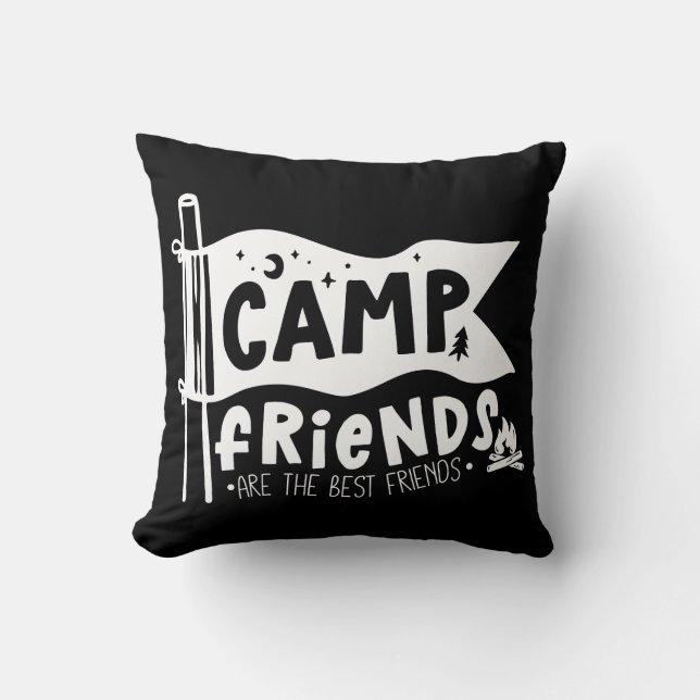 Camp Friends Are The Best Friends Throw Pillow (Front)