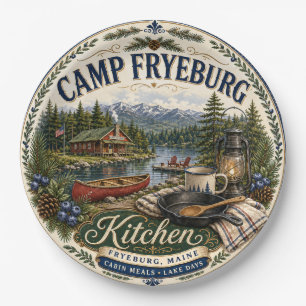 Camp Fryeburg Maine Rustic Kitchen Melamine Plate