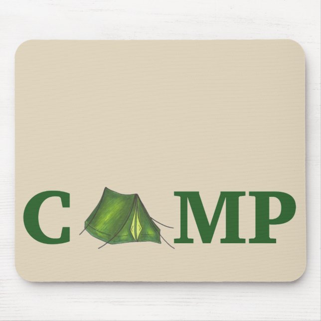 CAMP Green Camping Outdoor Tent Hiking Summer Camp Mouse Pad (Front)