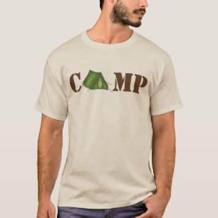 CAMP Green Summer Camping Tent Woods Tee