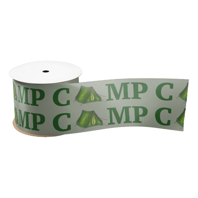 CAMP Green Tent Summer Camping Camper Ribbon (Spool)