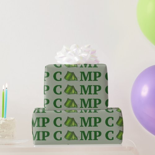 CAMP Green Tent Summer Camping Equipment Outdoors Wrapping Paper
