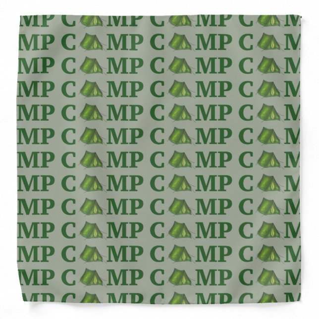 CAMP Green Tent Summer Camping Hiking Outdoors Bandana (Front)