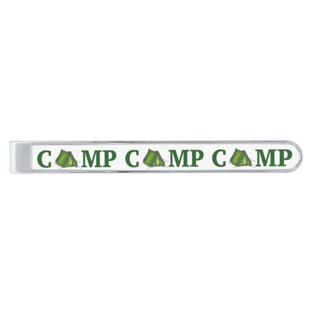 Camp Green Tent Summer Camping Hiking Tie Bar (Front)