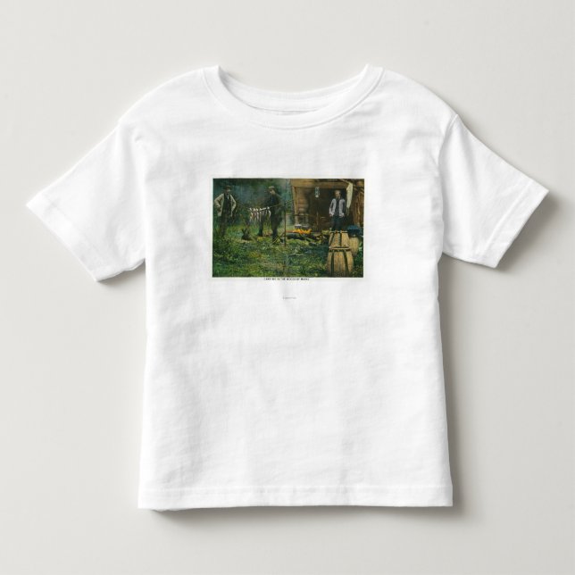 Camp Ground Scene of Men Camping in Maine Toddler T-shirt (Front)