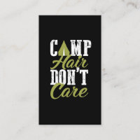 Camp Hair don't care Funny Camping Business Card