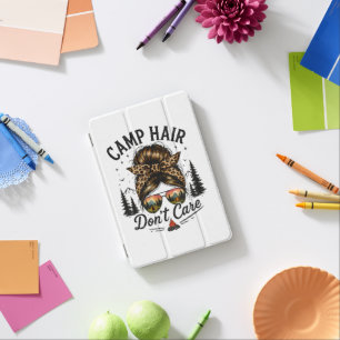 Camp Hair Don't Care Messy Bun Funny iPad Mini Cover