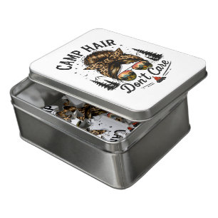 Camp Hair Don't Care Messy Bun Funny Jigsaw Puzzle