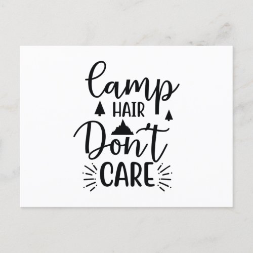 Camp hair dont care postcard