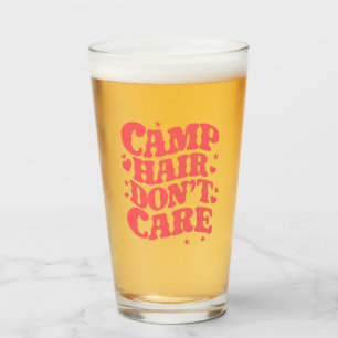 Camp Hair Don't Care Summer Camping Girls Groovy Glass