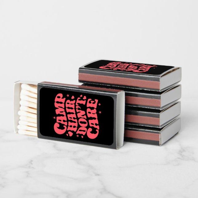 Camp Hair Don't Care Summer Camping Girls Groovy Matchboxes (Stacked)