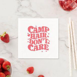 Camp Hair Don't Care Summer Camping Girls Groovy Napkins