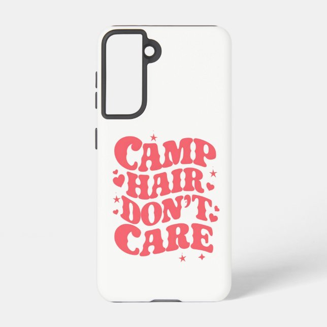 Camp Hair Don't Care Summer Camping Girls Groovy Samsung Galaxy Case (Back)