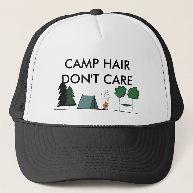 Camp Hair Don't Care Trucker Hat (Front)
