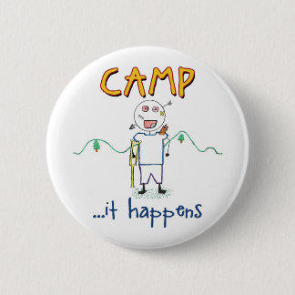 Camp Happens - Funny Kids Summer Camp Drawing Button