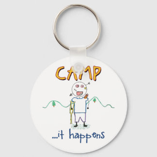 Camp Happens - Funny Kids Summer Camp Drawing Keychain