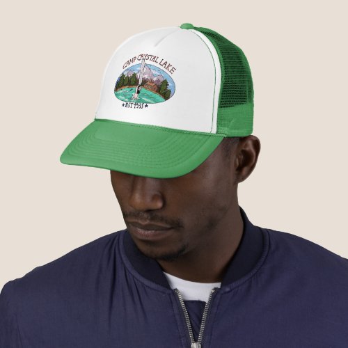 Camp hook lake trucker hat