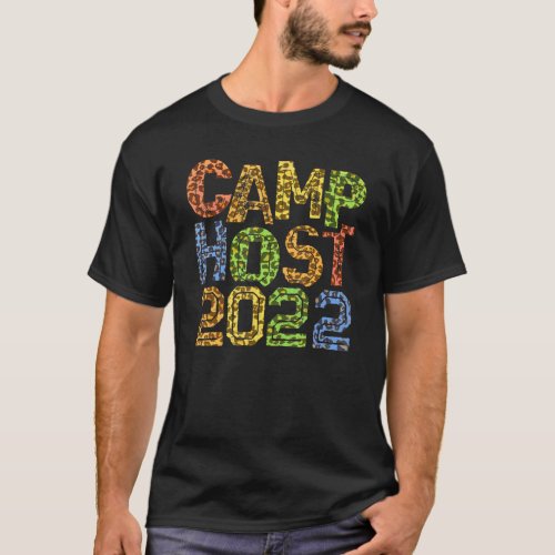 Camp Host 2022 Leopard Print Summer Staff Counselo T_Shirt