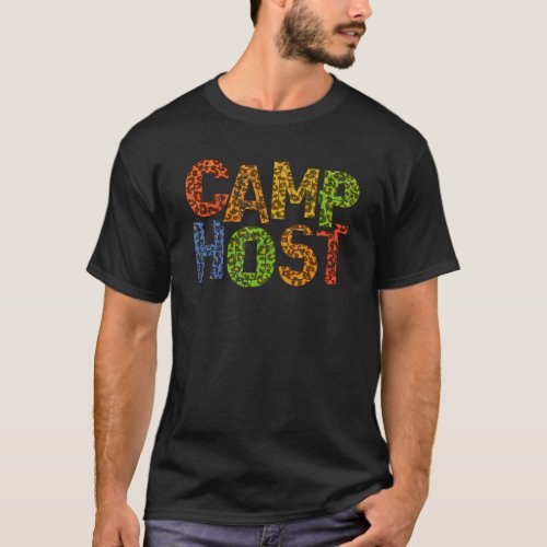 Camp Host Leopard Print Summer Staff Counselor Tea T_Shirt