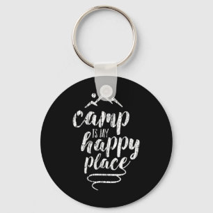 Camp Is My Happy Place - Camping Mountains Shirt Keychain