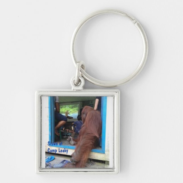 Camp Leakey Orangutan views Born To Be Wild Keychain (Front)