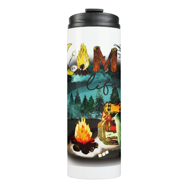 Camp Life - Camping Nature Hiking Fire Backpack Thermal Tumbler (Front)